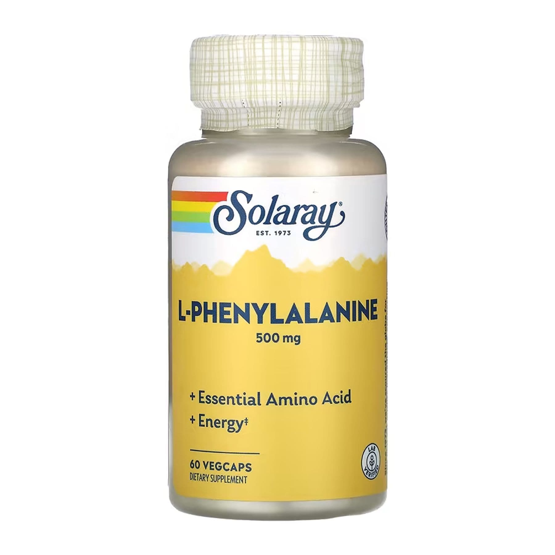 L-Фенилаланин, 500 мг, 60 вег. капсул, Solaray