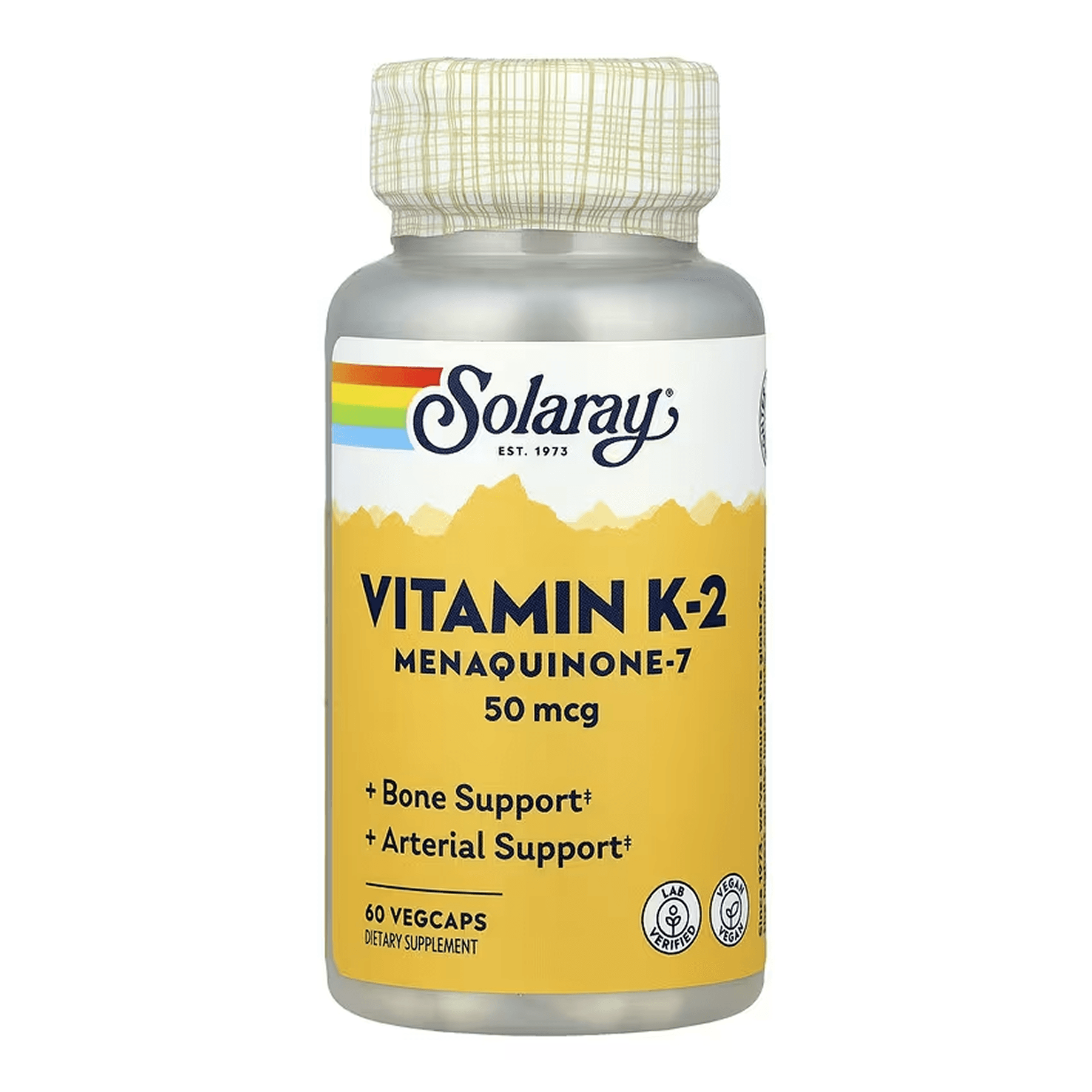 Вітамін K2 (MK-7), 50 мкг, 60 вег. капсул, Solaray