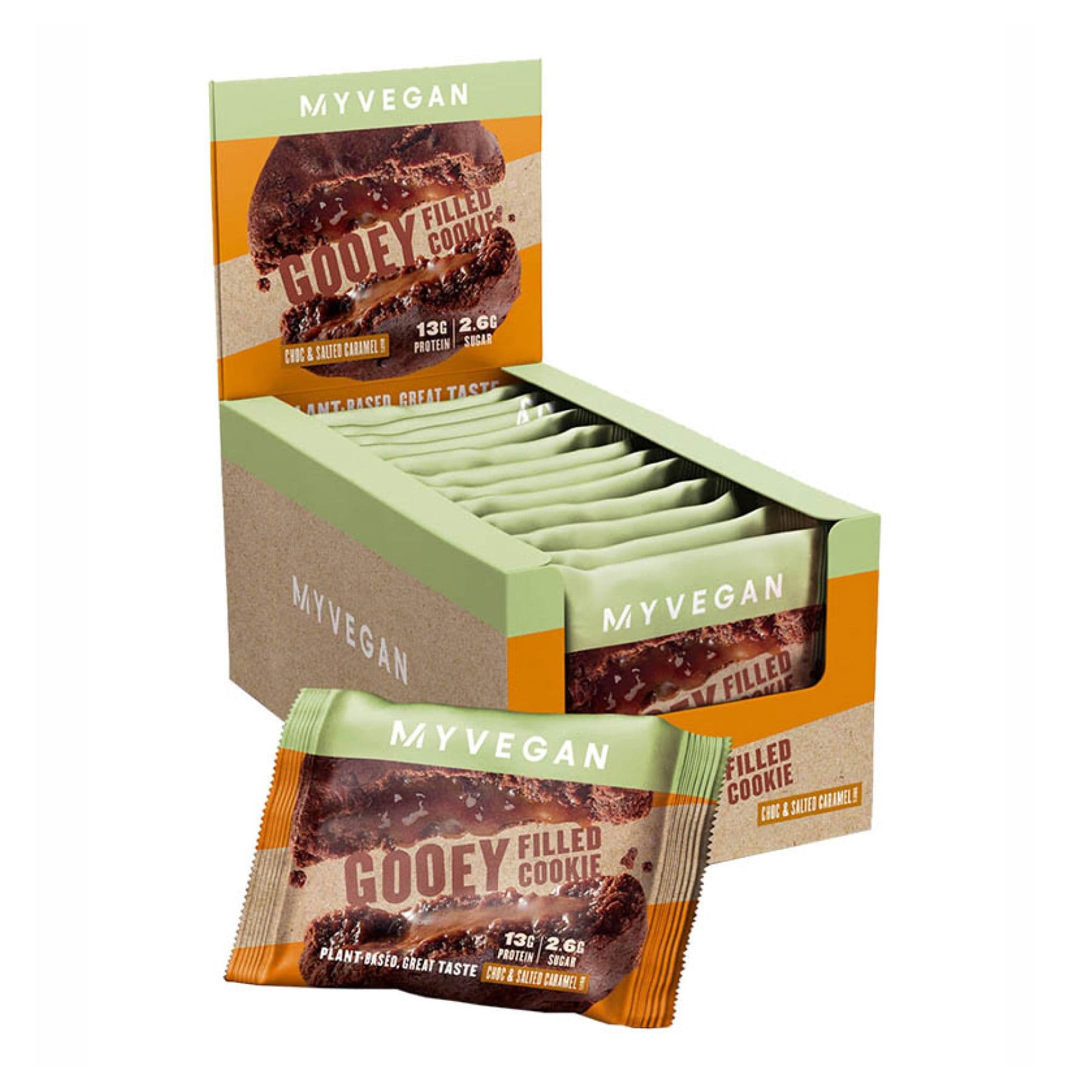 Vegan Filled Protein Cookie - 12x75g Double Chocolate & Caramel — фото 1