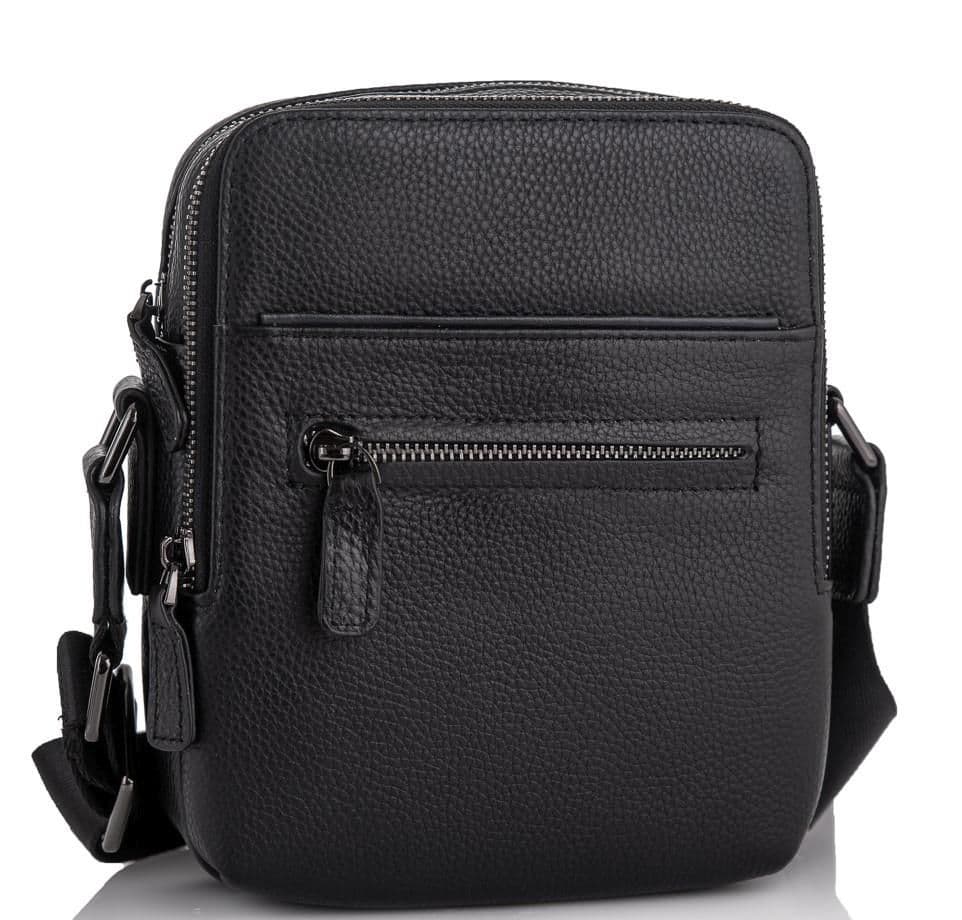 Чоловіча шкіряна сумка через плече чорна Tiding Bag NM11-7515A