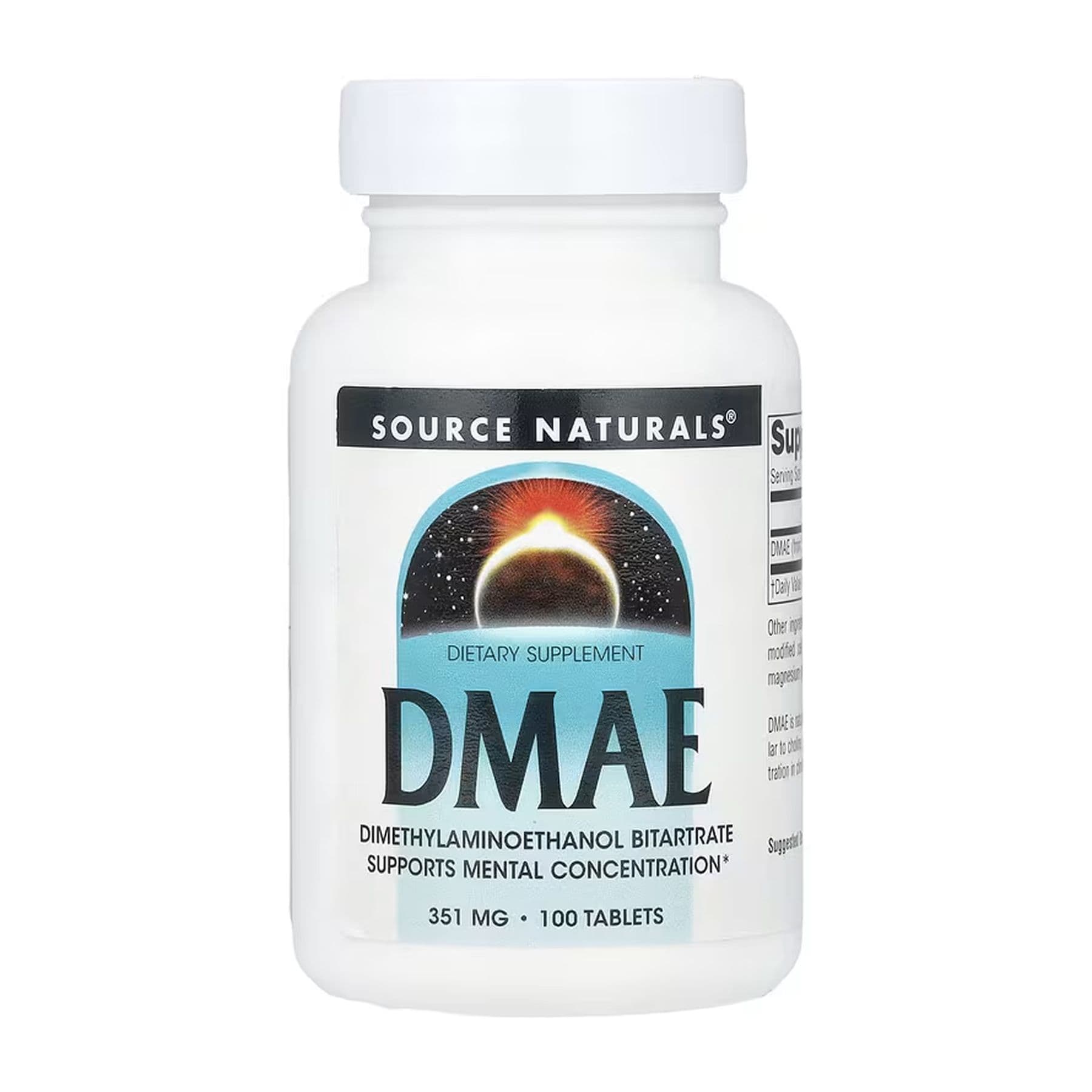 DMAE 351 мг, 100 таблеток, Source Naturals