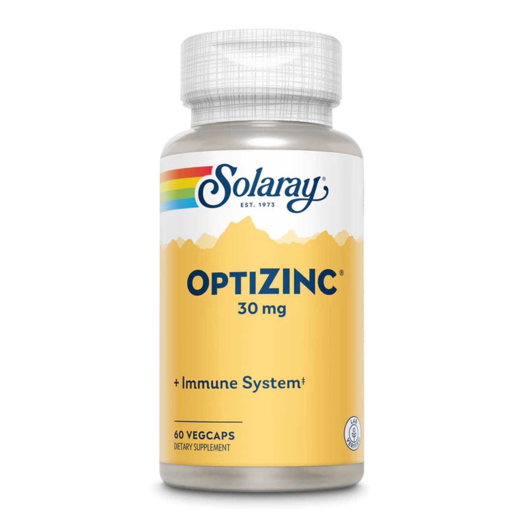 Opti-Zinc — цинк підвищеного засвоєння, 30 мг, 60 вег. капсул, Solaray