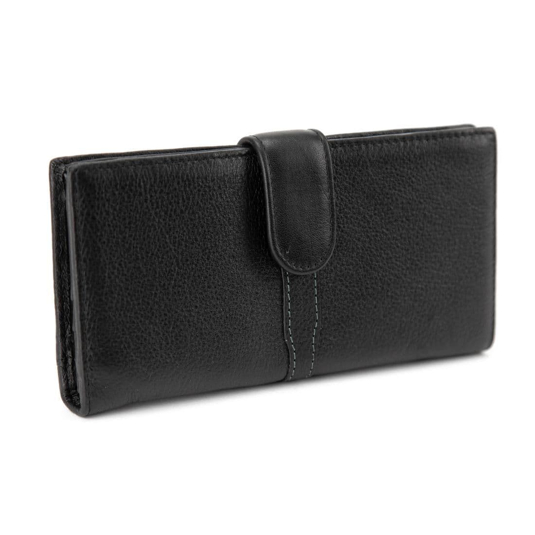 Портмоне вертикальне з кнопкою чорне Tiding Bag M39-GR006-1A