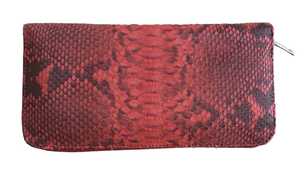 Гаманець портмоне жіночий Exotic Leather (snw28_3) із натуральної шкіри пітона червоний