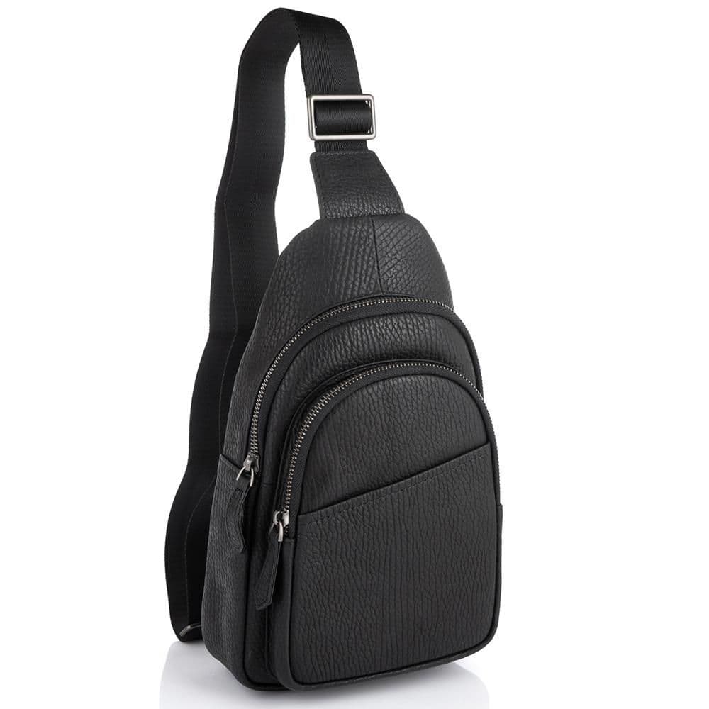 Чоловіча шкіряна сумка-слінг чорна Tiding Bag SM8-853A — фото 1