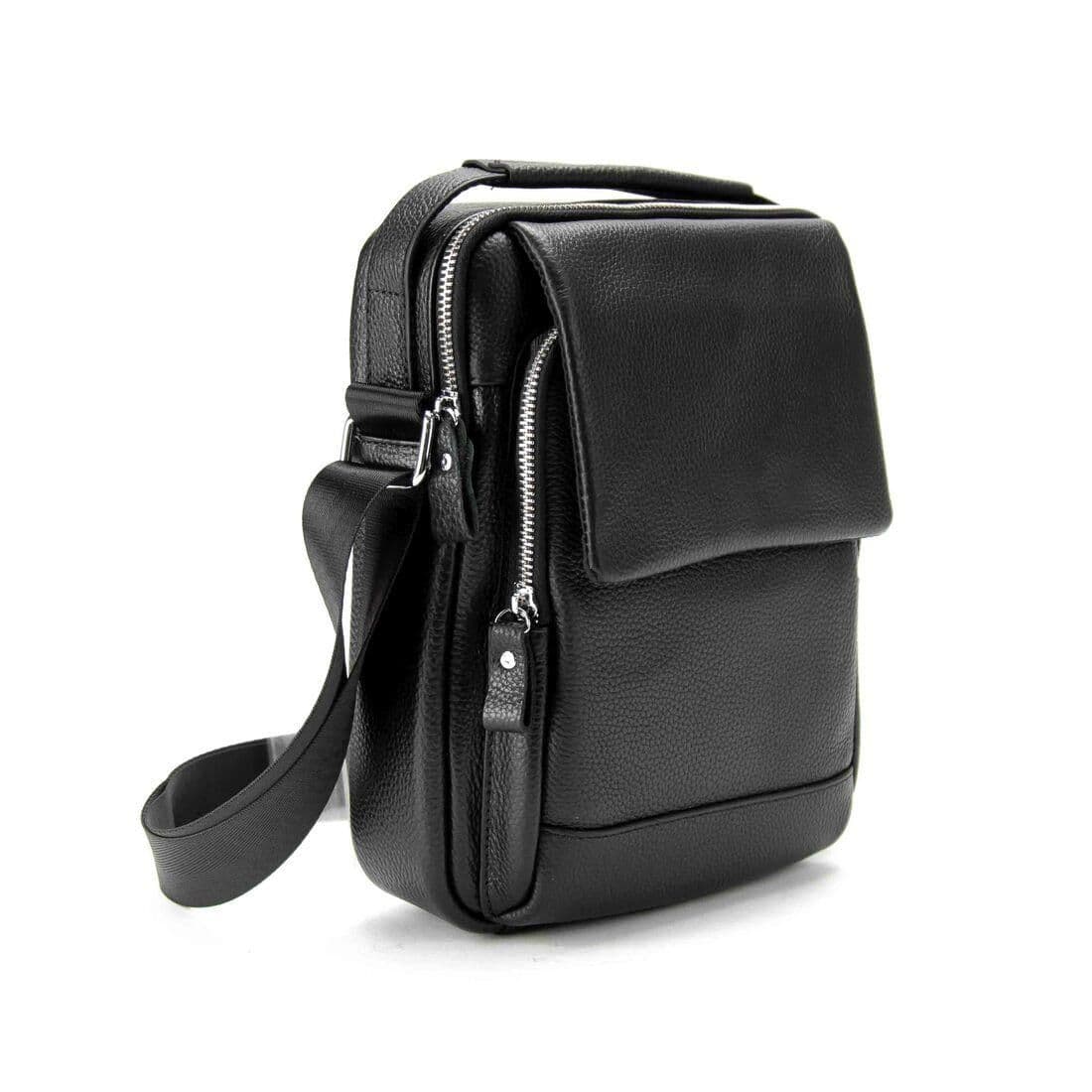 Мессенджер кожаный с ручкой Tiding Bag A25F-FL-9747A