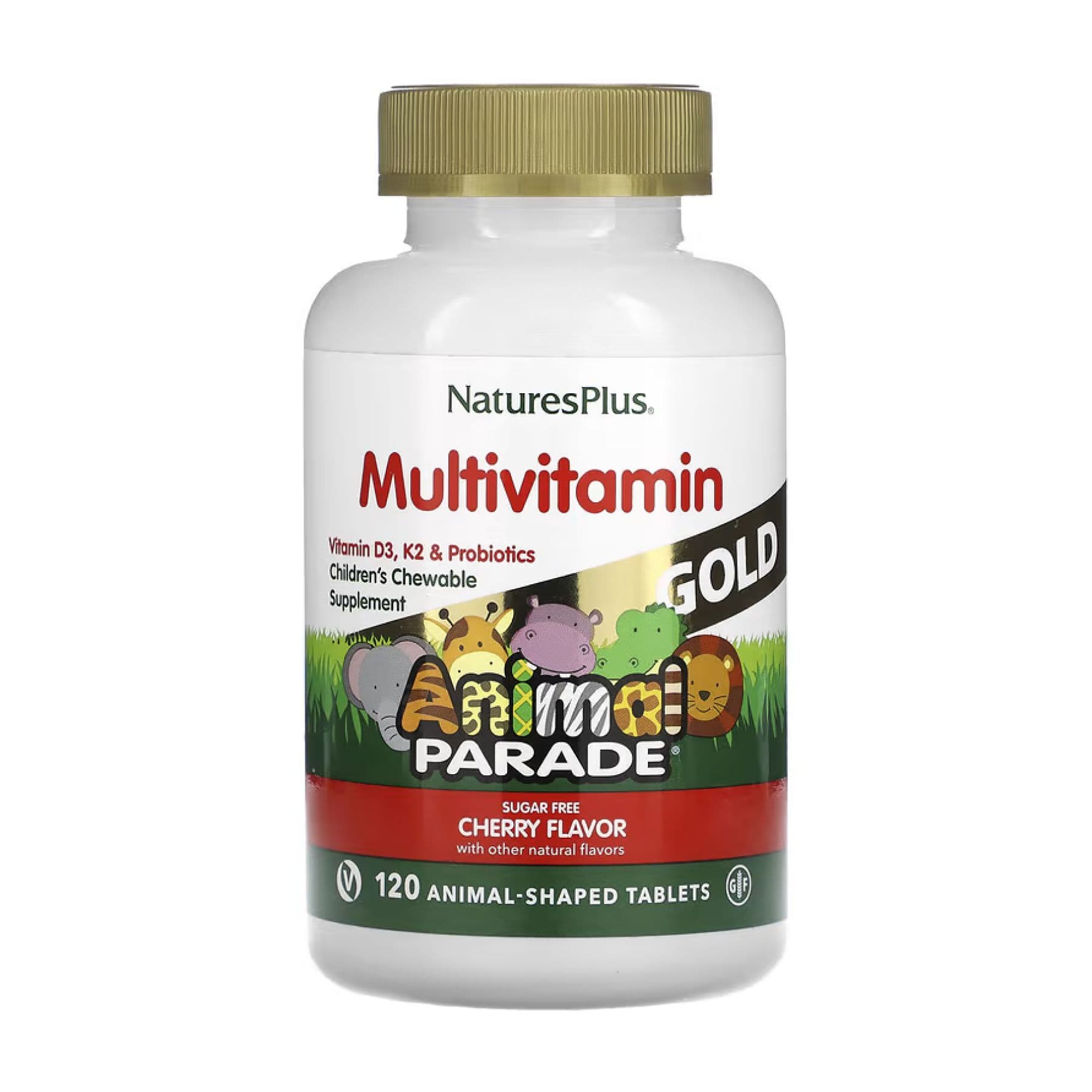 Мультивітаміни для дітей Children's Gold, смак вишні, 120 таблеток, Nature's Plus