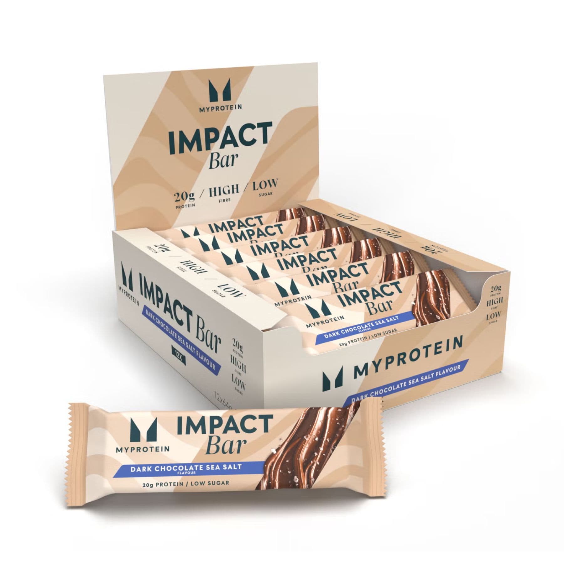 Impact Bar - 12x64g Dark Chocolate Sea Salt (Повреждена упаковка)