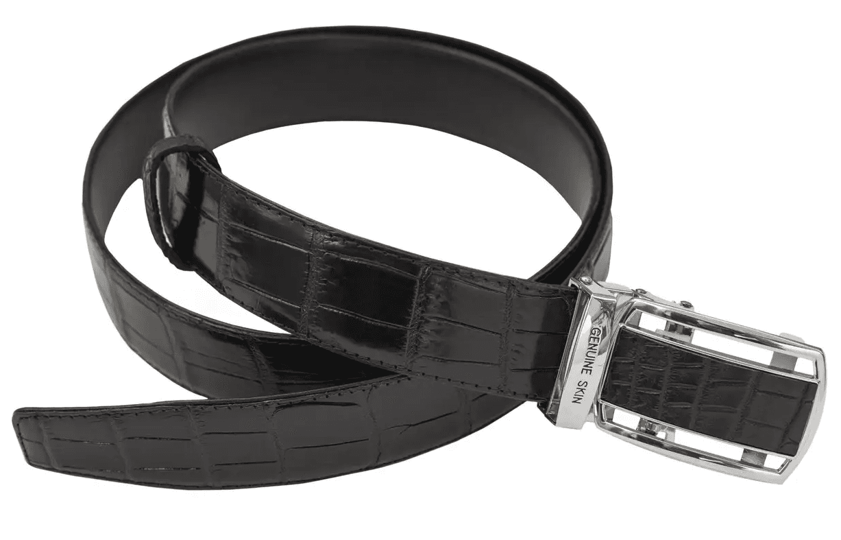 Ремень из кожи крокодила Exotic Leather Черный (crb09_1)