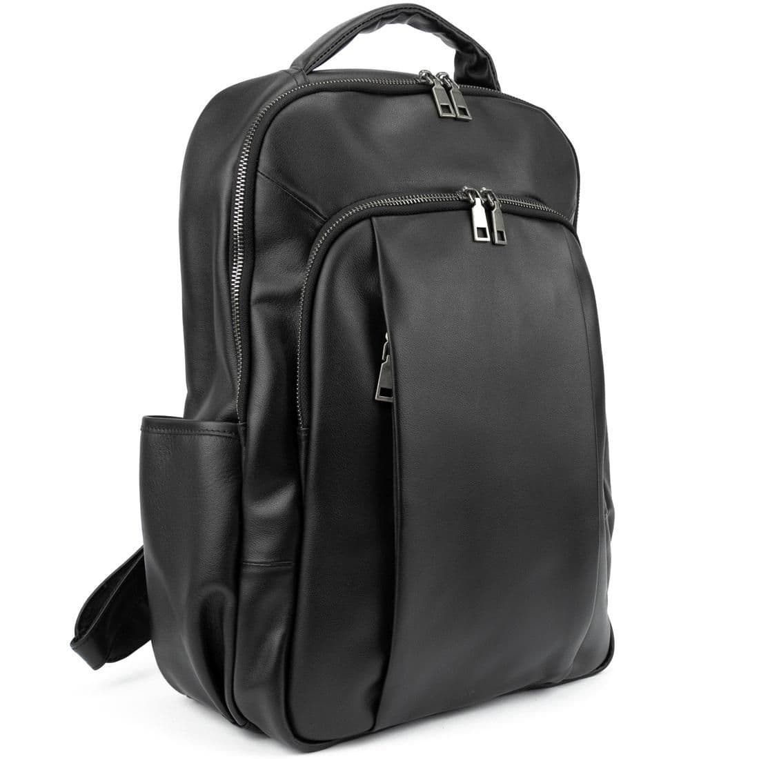 Чоловічий шкіряний рюкзак чорний Tiding Bag 1665A