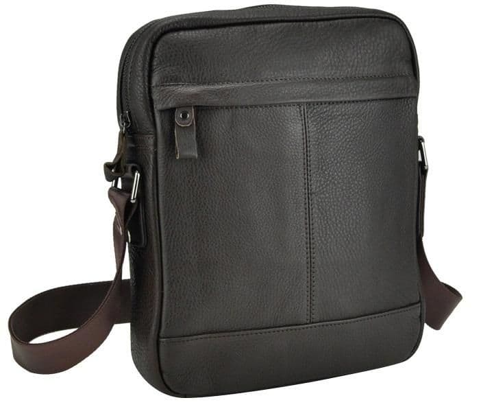 Чоловіча сумка через плече з натуральної шкіри коричнева Tiding Bag 8840C
