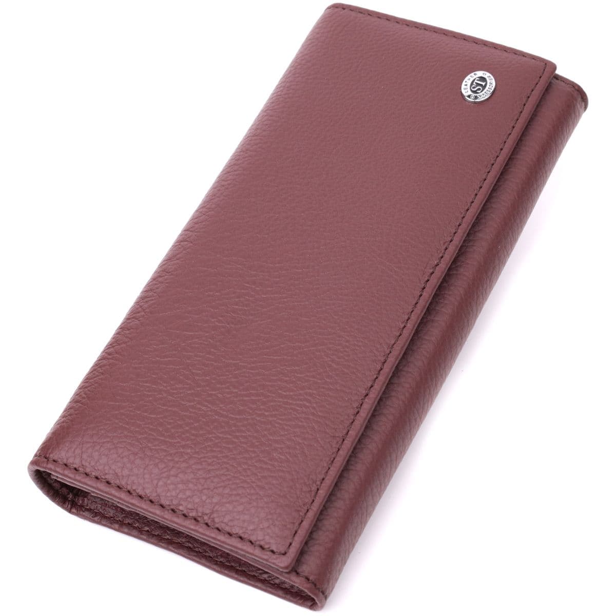 Жіночий гаманець горизонтального формату з натуральної шкіри ST Leather 22515 Бордовий — фото 1
