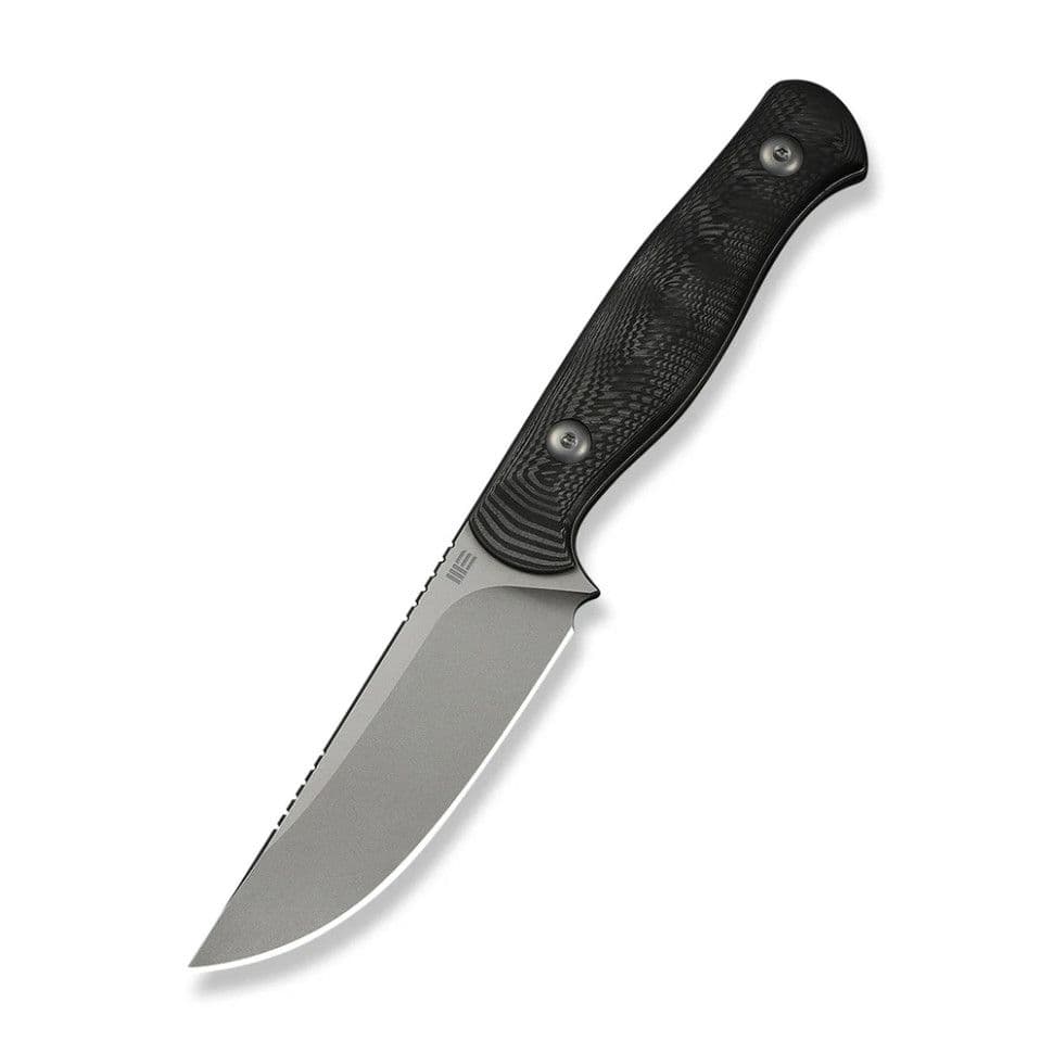 Ніж фіксований туристичний Weknife Notchline, (8.7 см) CPM S35VN /Carbon Fiber чорний з чохлом