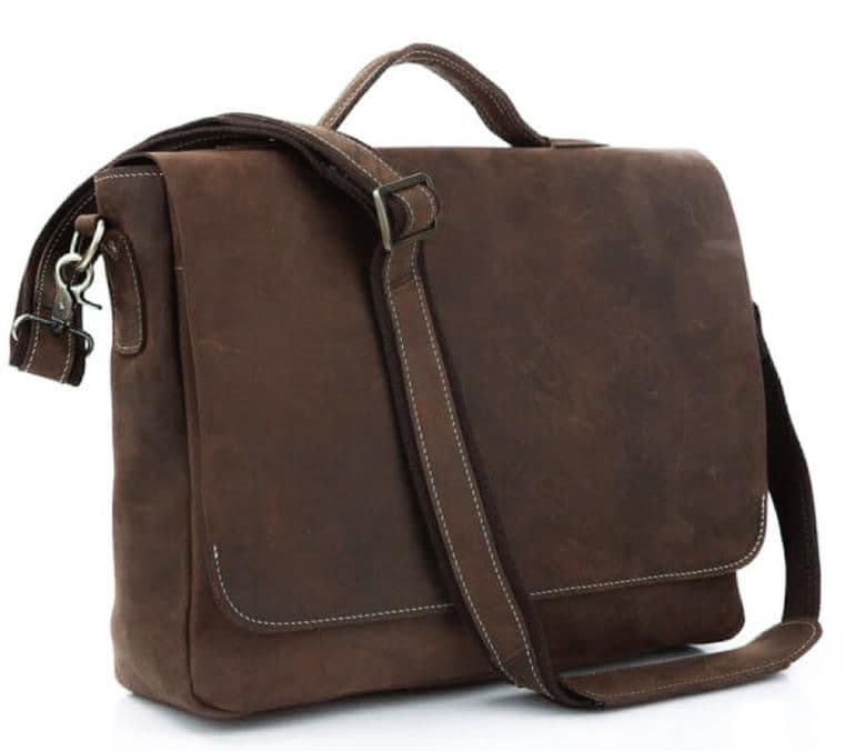 Сумка мужская кожаная через плечо для ноутбука Tiding Bag 7108R-1