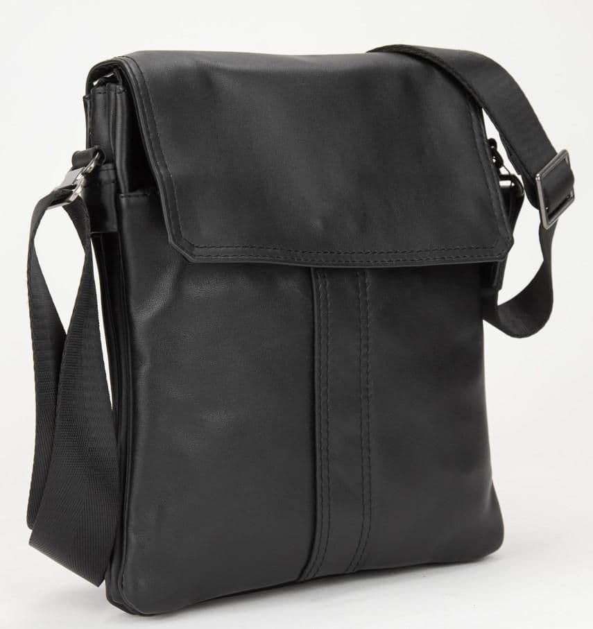 Мессенджер c клапаном на магните, черный Tiding Bag 8678-3A