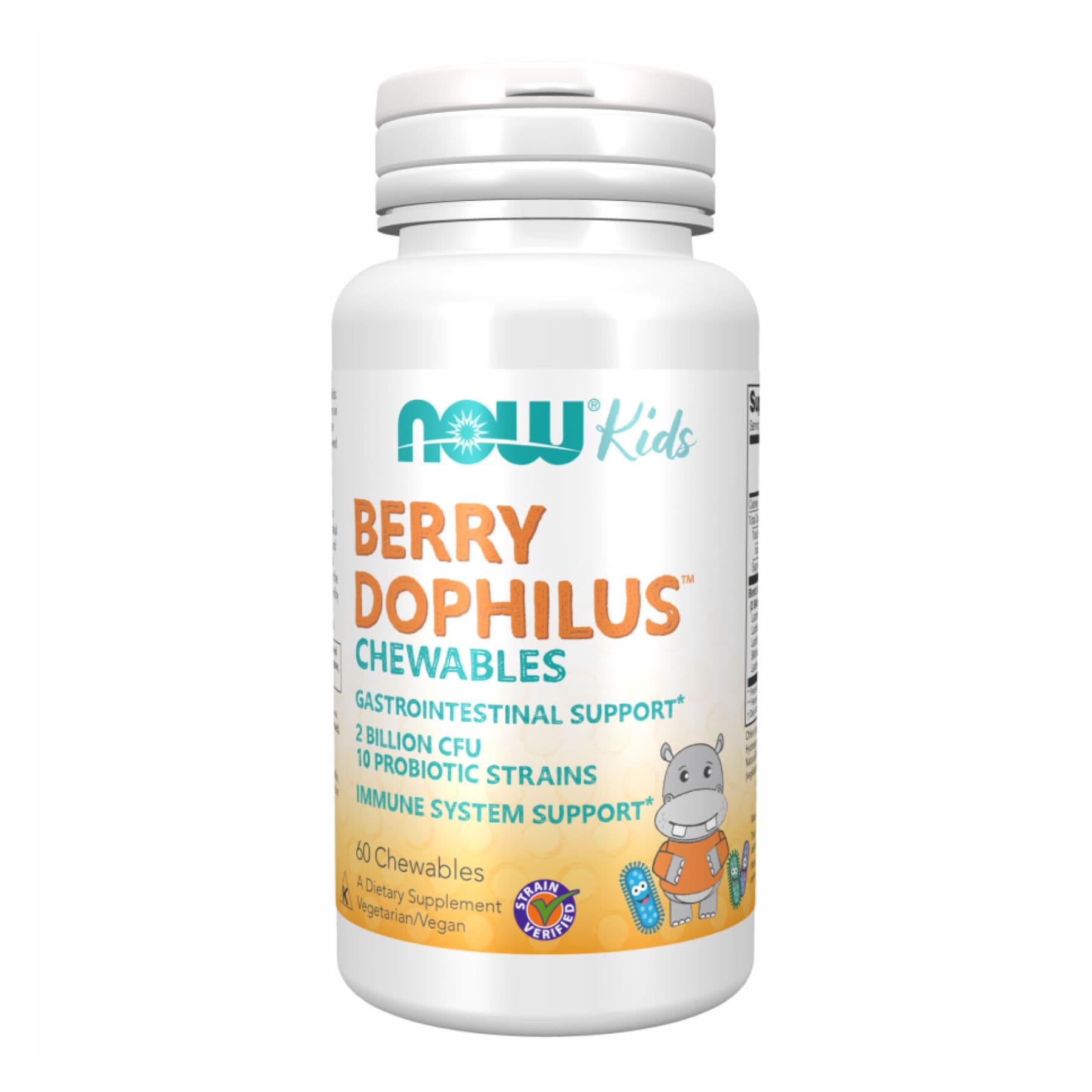 Berrydophilus 2 млрд КУО пробіотики, 60 жувальних льодяників, Now Foods
