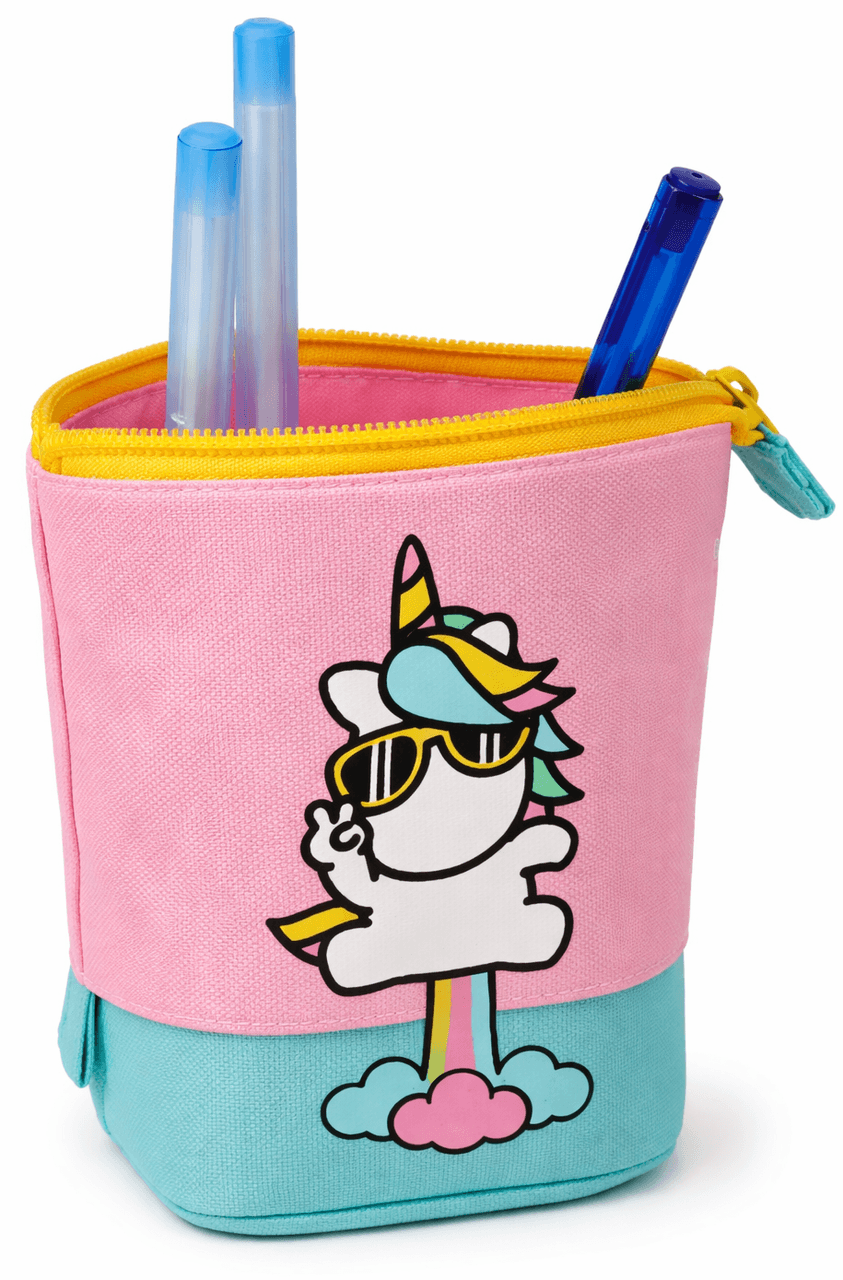 Пенал-органайзер з можливістю збільшення Pop-up Pencil Case рожевий з салатовим