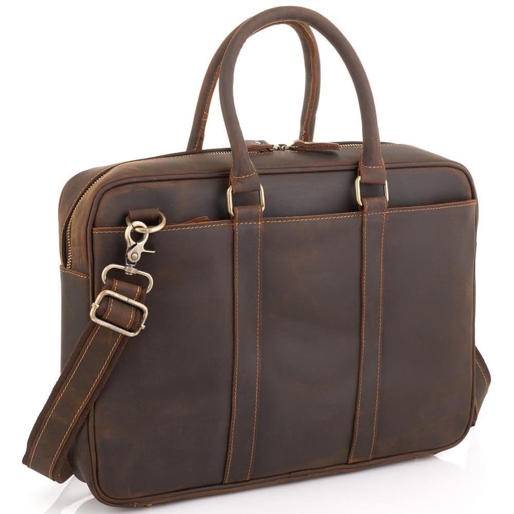 Вінтажна коричнева сумка для ноутбука Tiding Bag D4-023R
