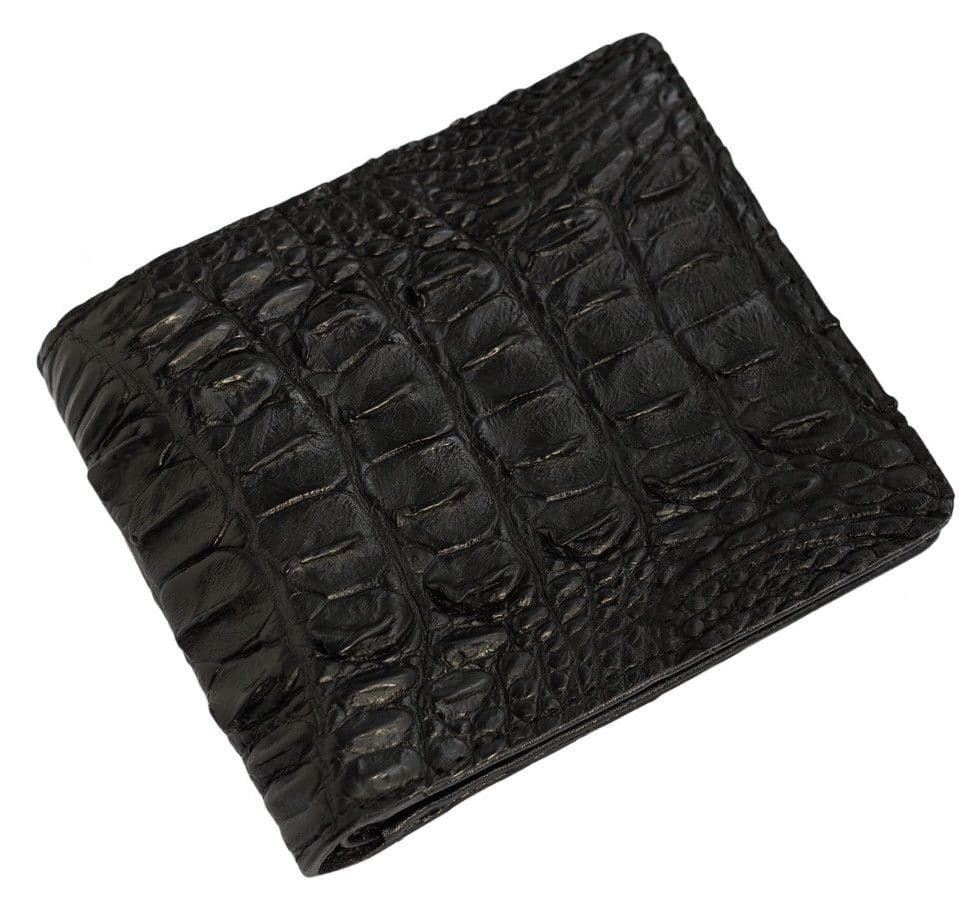 Гаманець чоловічий Exotic Leather з натуральної шкіри крокодила Чорний (cw 109)