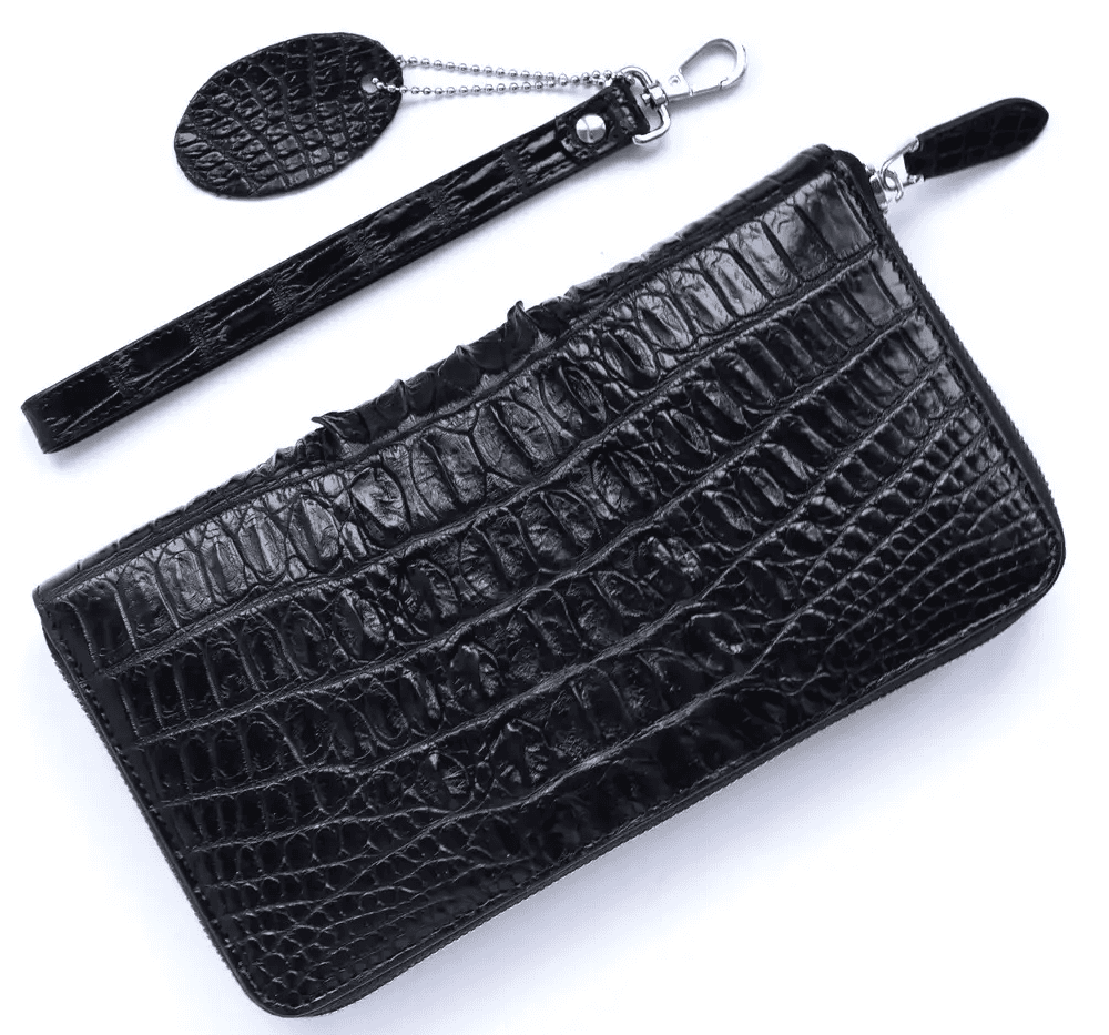 Барсетка зі шкіри крокодила на змійці Exotic Leather Чорна (cb 03_1)