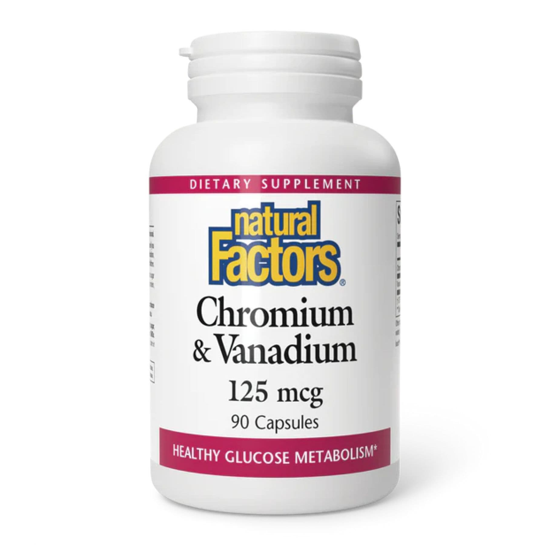 Хром і ванадій, 125 мкг, 90 капсул, Natural Factors