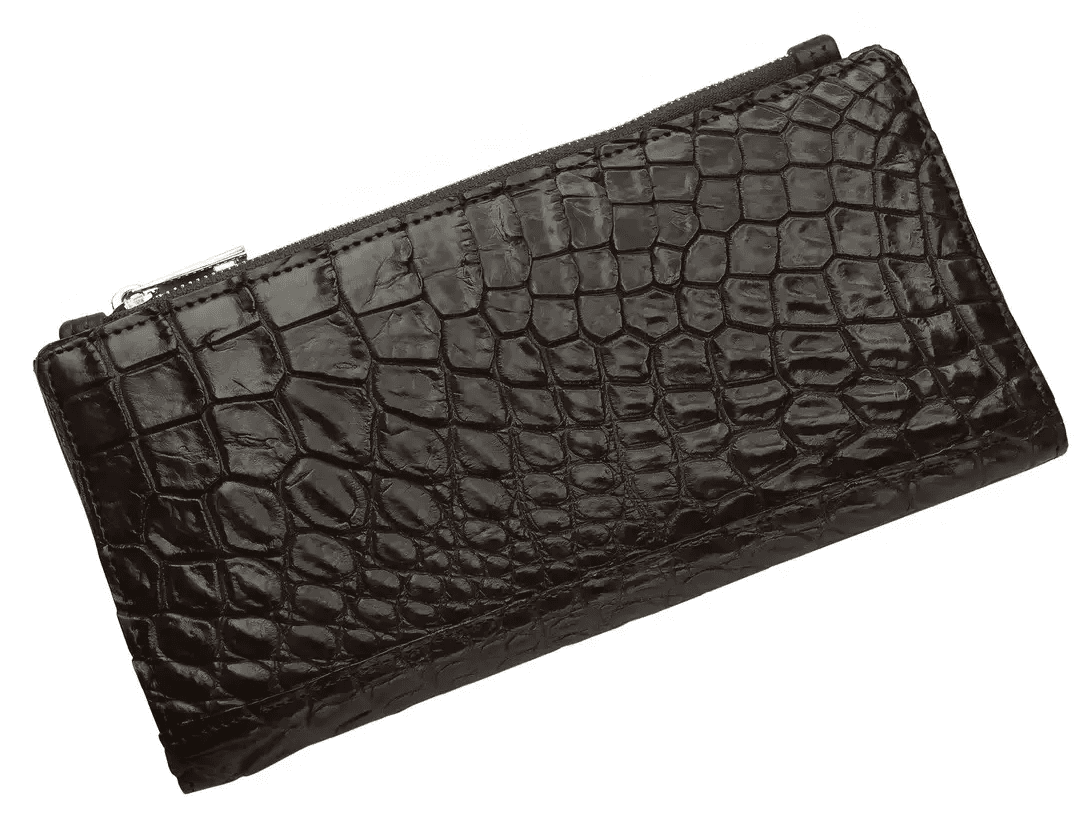 Гаманець зі шкіри крокодила на змійці Exotic Leather Коричневий (cw 93)