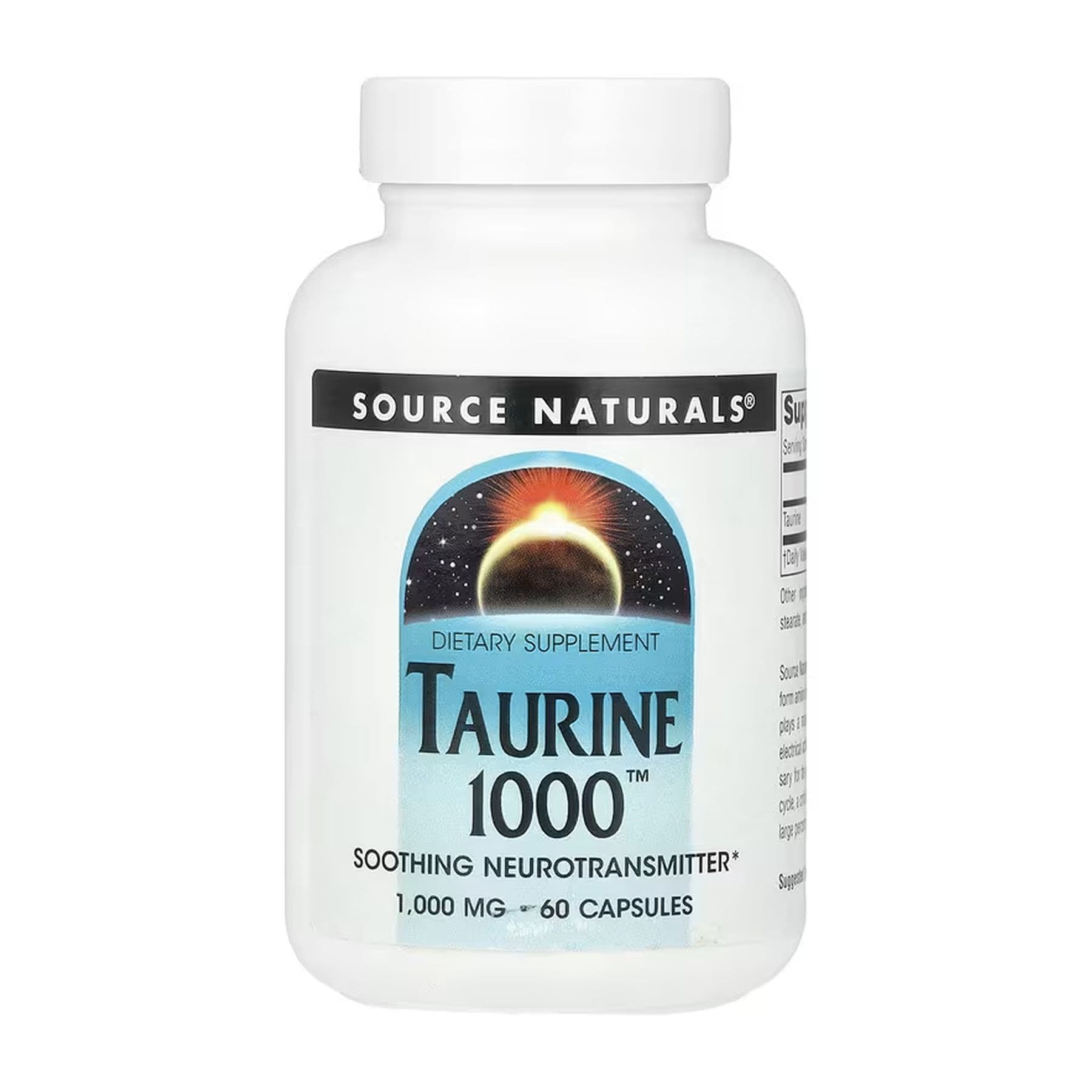 Таурин 1000, 1000 мг, 60 капсул, Source Naturals