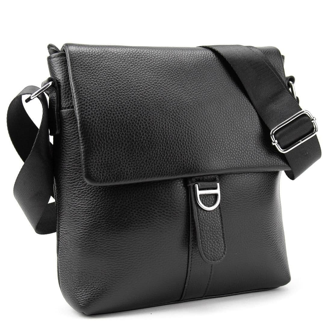 месенджер чорний шкіряний TIDING BAG A25-8805A