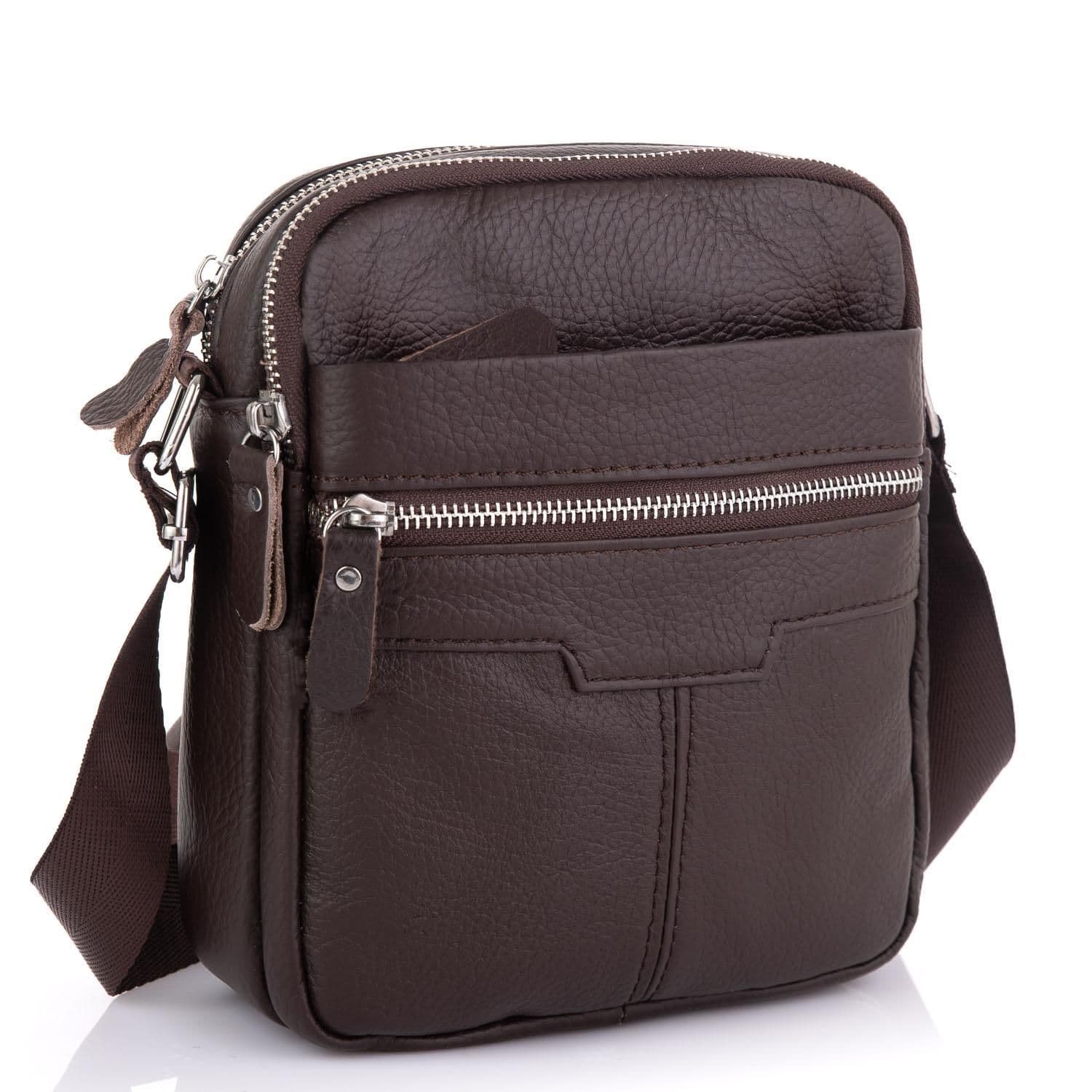 Сумка кожаная мужская коричневая Tiding Bag A25F-6625B