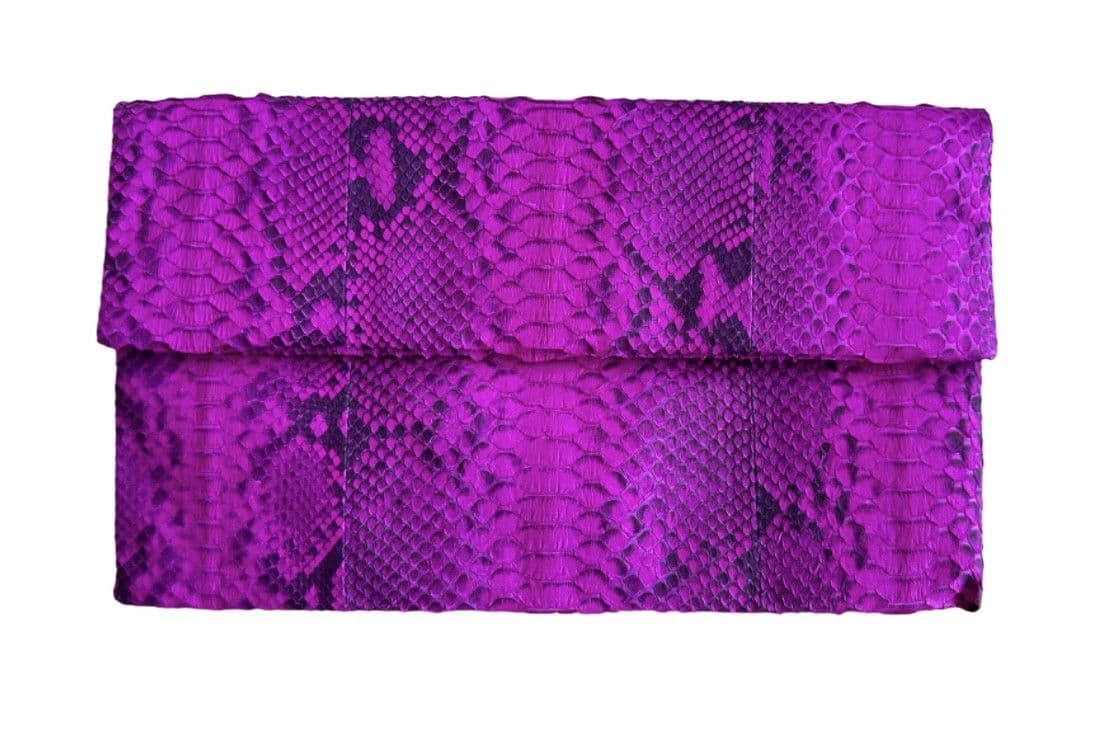 Жіночий клатч із натуральної шкіри пітона яскравий фуксія Exotic Leather (snc02_2)