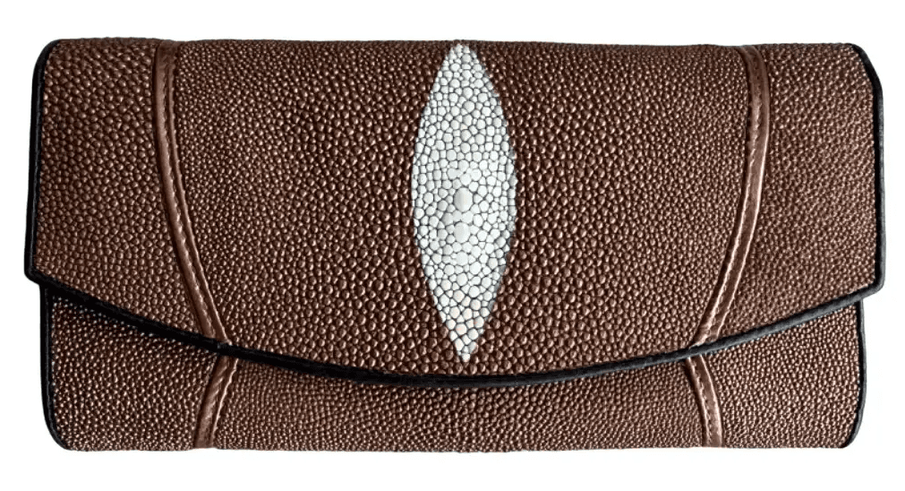 Гаманець жіночий зі шкіри морського ската коричневий бронзовий Exotic Leather (stw16)