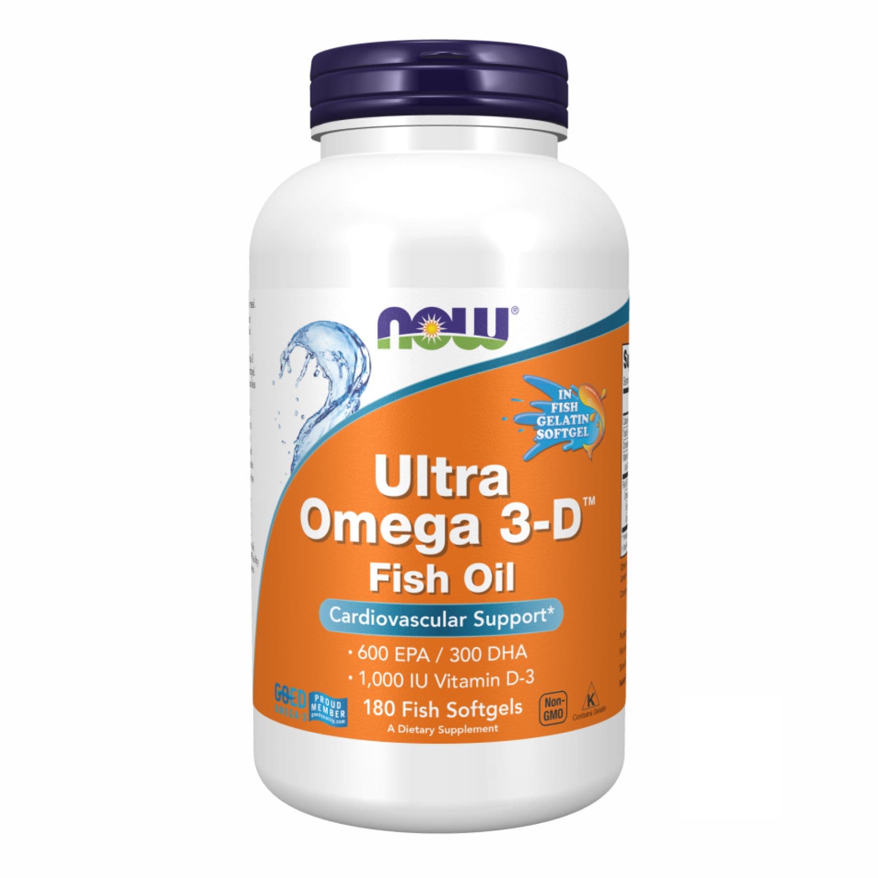 Ultra Omega 3-D риб'ячий жир, 180 капсул софтгель, Now Foods