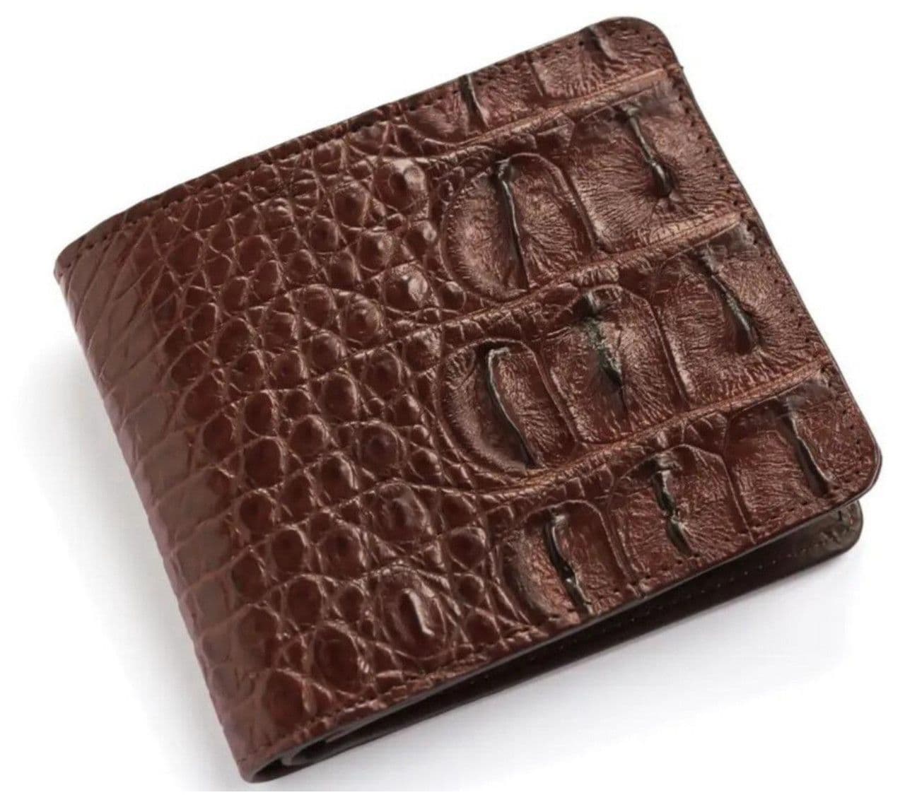 Гаманець портмоне чоловічий зі шкіри крокодила коричневий Exotic Leather (cw34_9)