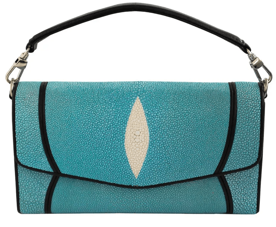 Клатч из кожи морского ската Exotic Leather Голубой (sb 52_3)