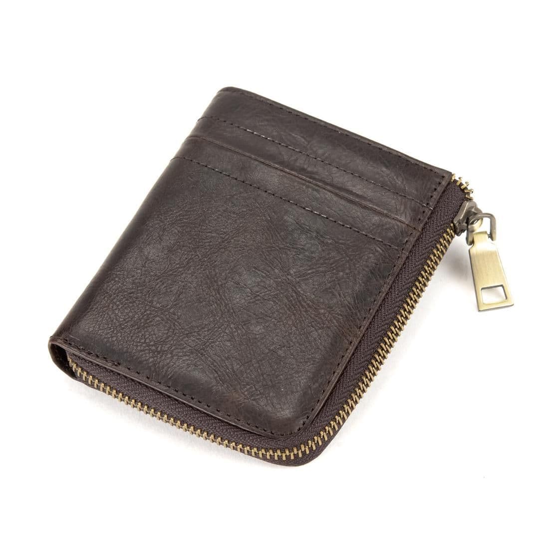 Невелике коричневе портмоне на блискавці Tiding Bag M39-9600DB