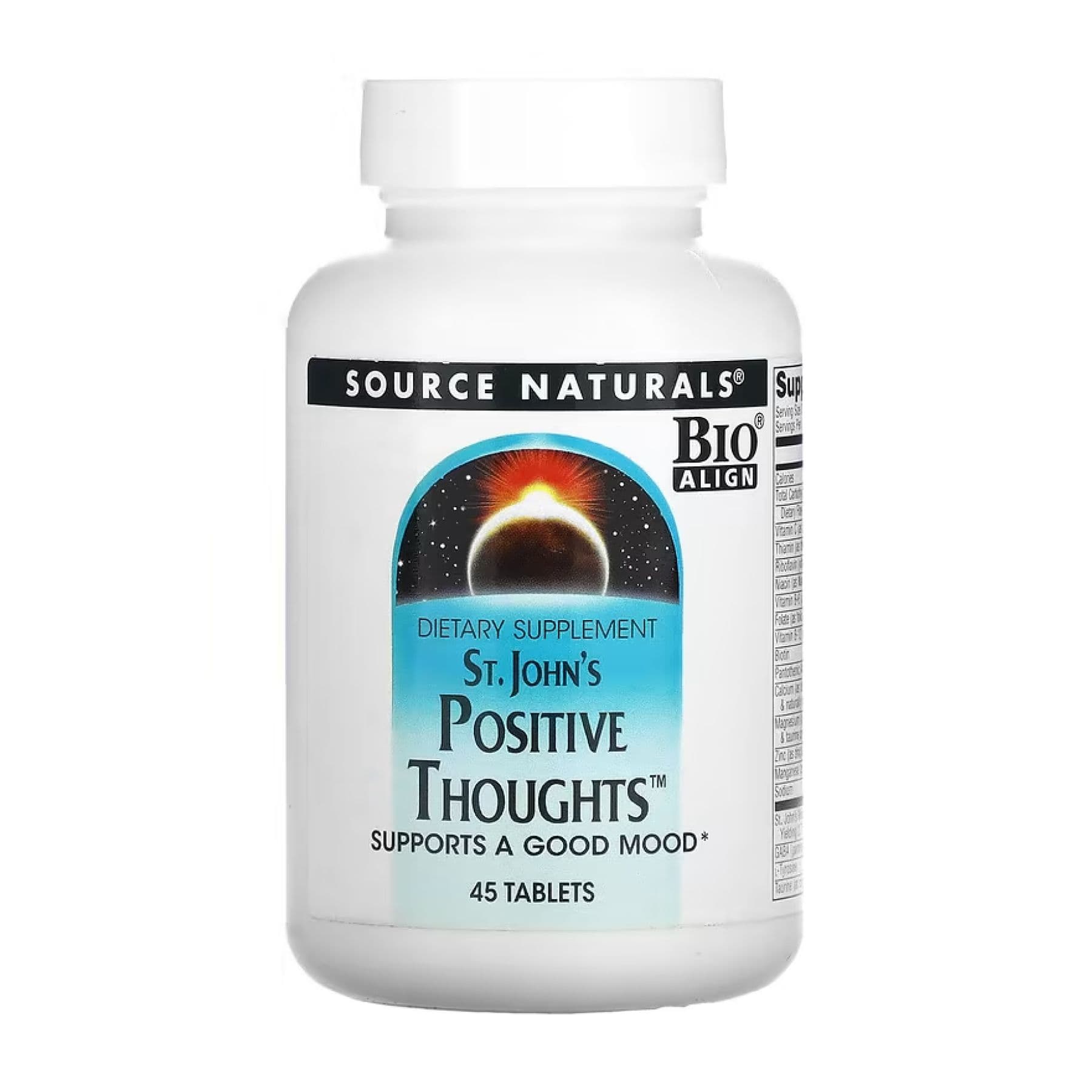 St. John's Positive Thoughts (зверобой), 45 таблеток, Source Naturals
