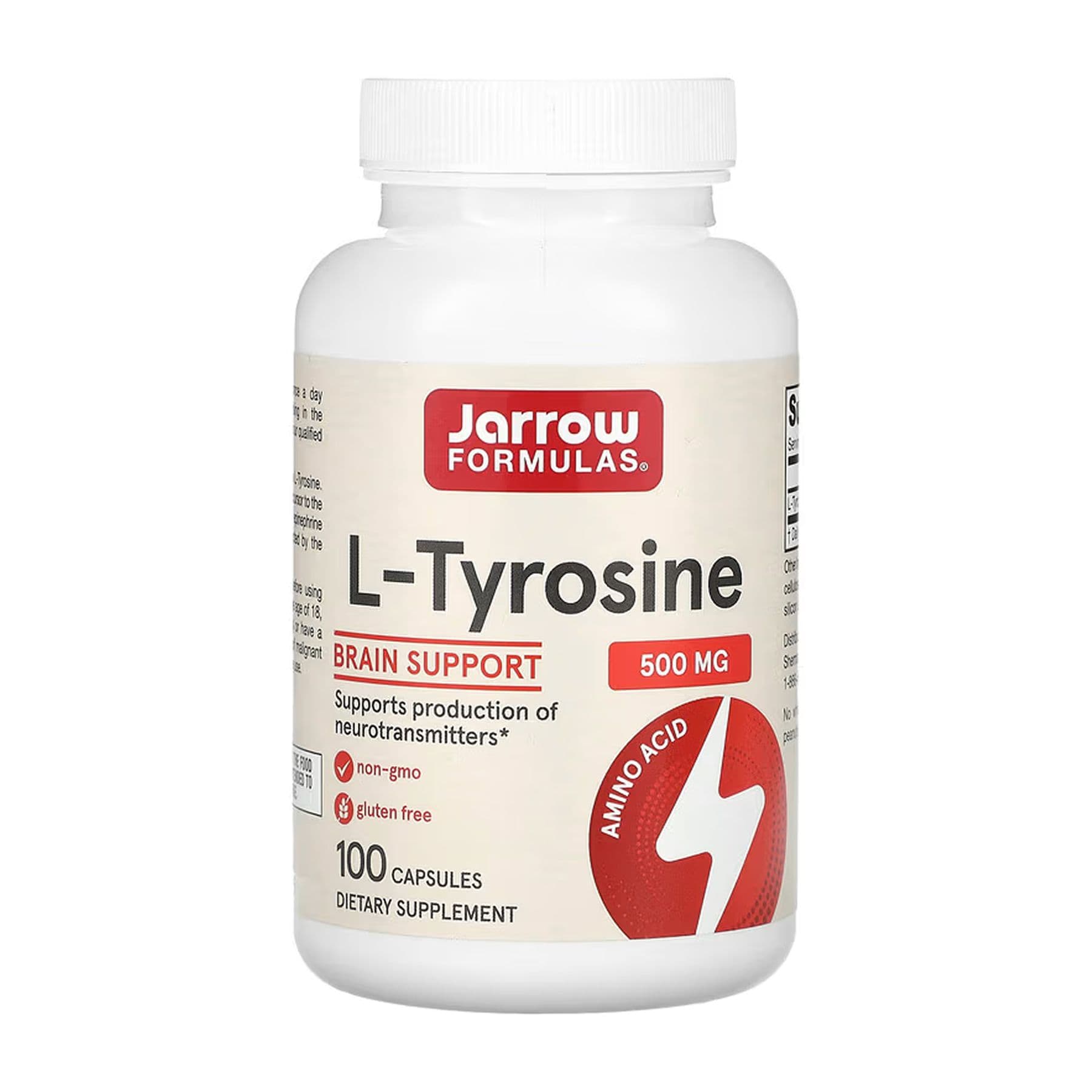 L-Тирозин, 500 мг, 100 капсул, Jarrow Formulas