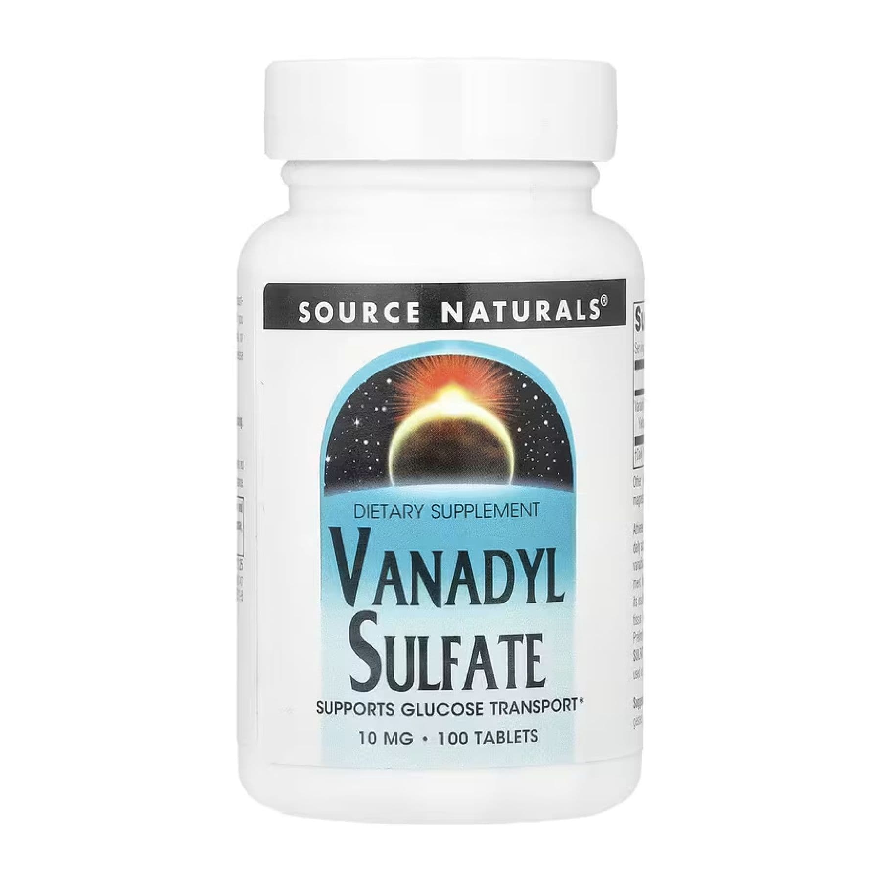 Ванадил сульфат, 10 мг, 100 таблеток, Source Naturals