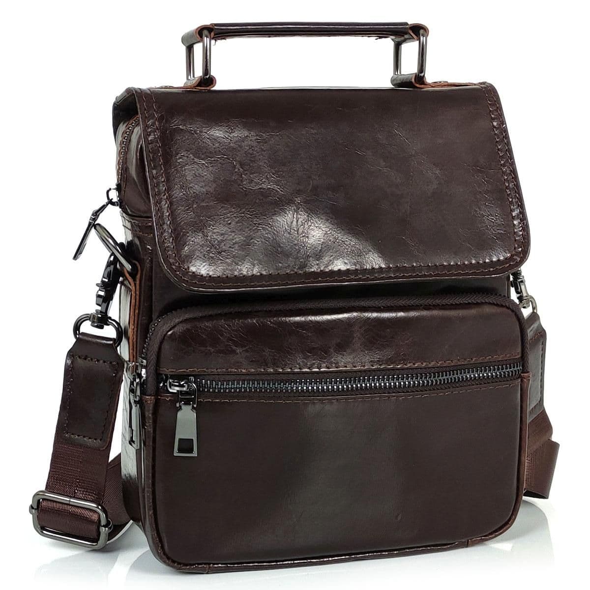 Месенджер коричневий середній Tiding Bag S-M-7476C