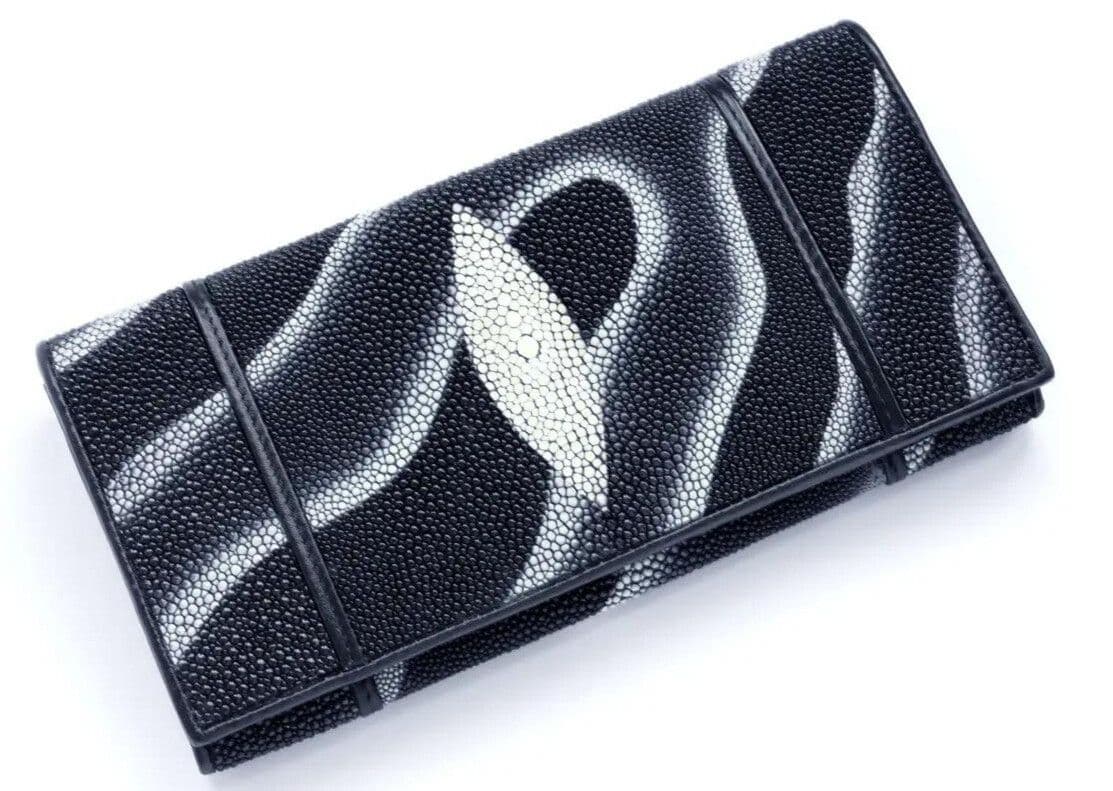 Гаманець зі скату Exotic Leather Чорний (stw 29_1)