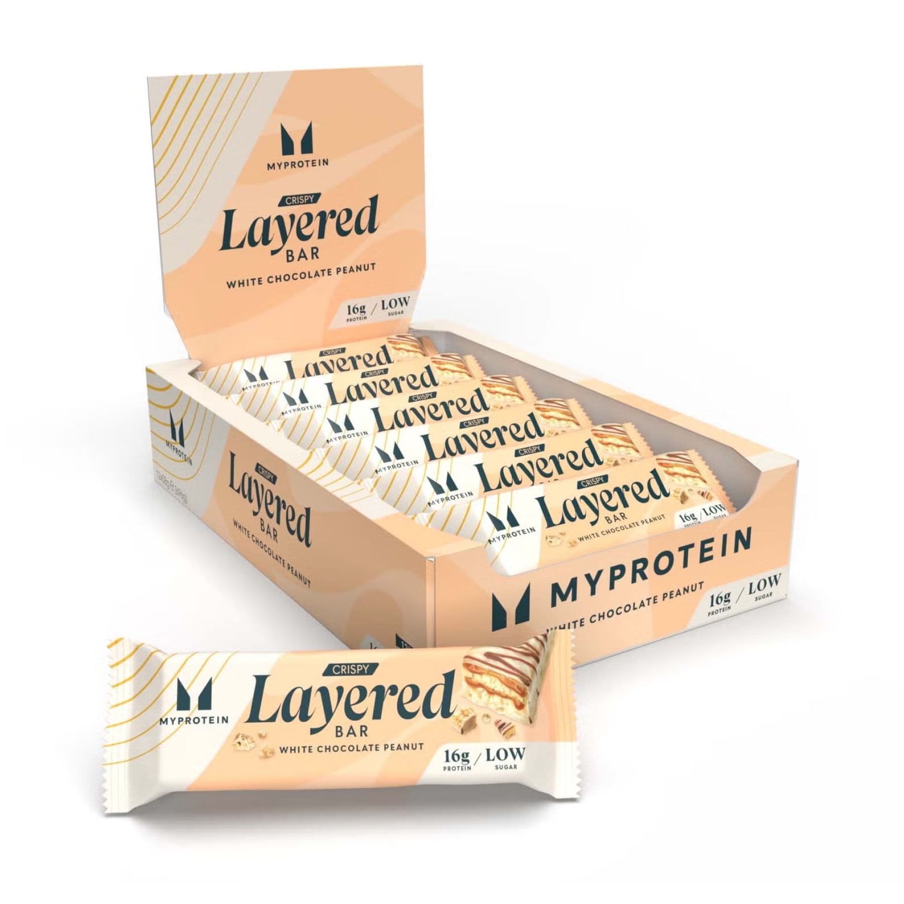Crispy Layered, 12x58 г, Белый шоколад с арахисом