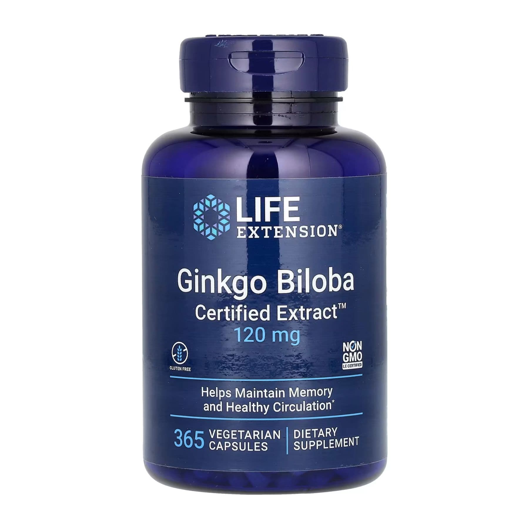 Ginkgo Biloba Certified Extract™ 120mg - 365 vcaps