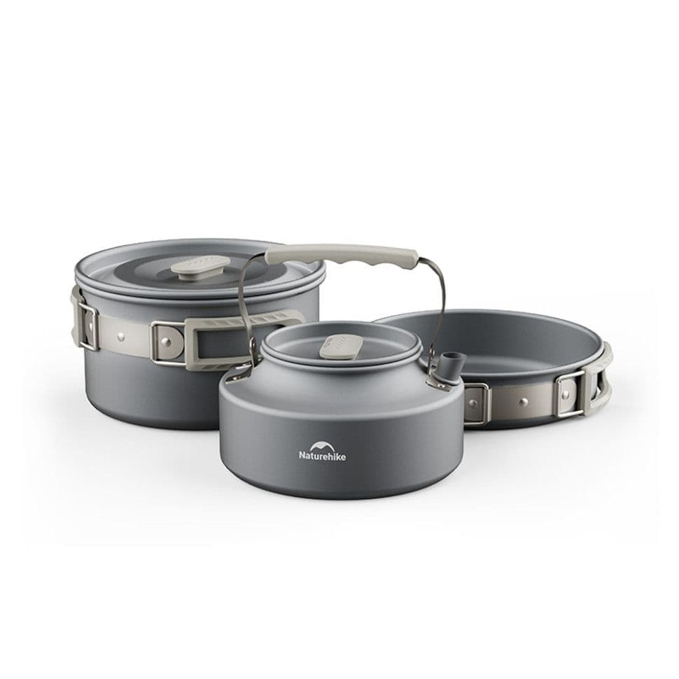 Набір посуду (каструля, сковорідка, чайник) Naturehike CNK2450CF010, алюміній