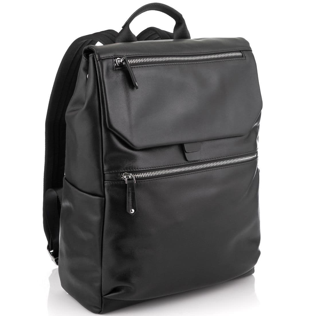 Чоловічий шкіряний рюкзак чорний Tiding Bag NM29-88066A — фото 1
