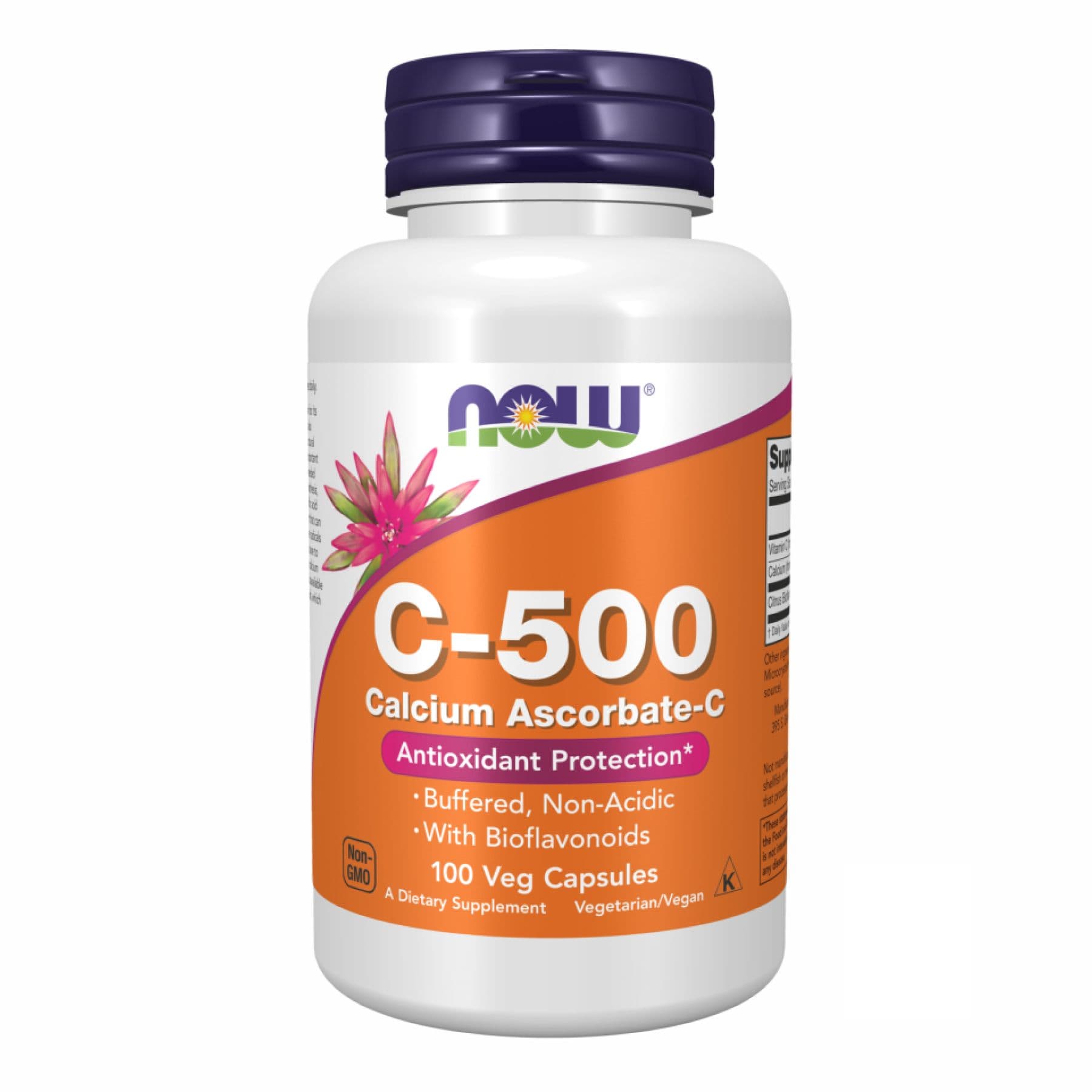 Витамин C 500 мг аскорбат, 100 вег. капсул, Now Foods