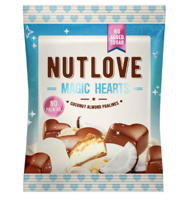 Nut Love Magic Hearts, 100 г, Кокосово-миндальные пралине