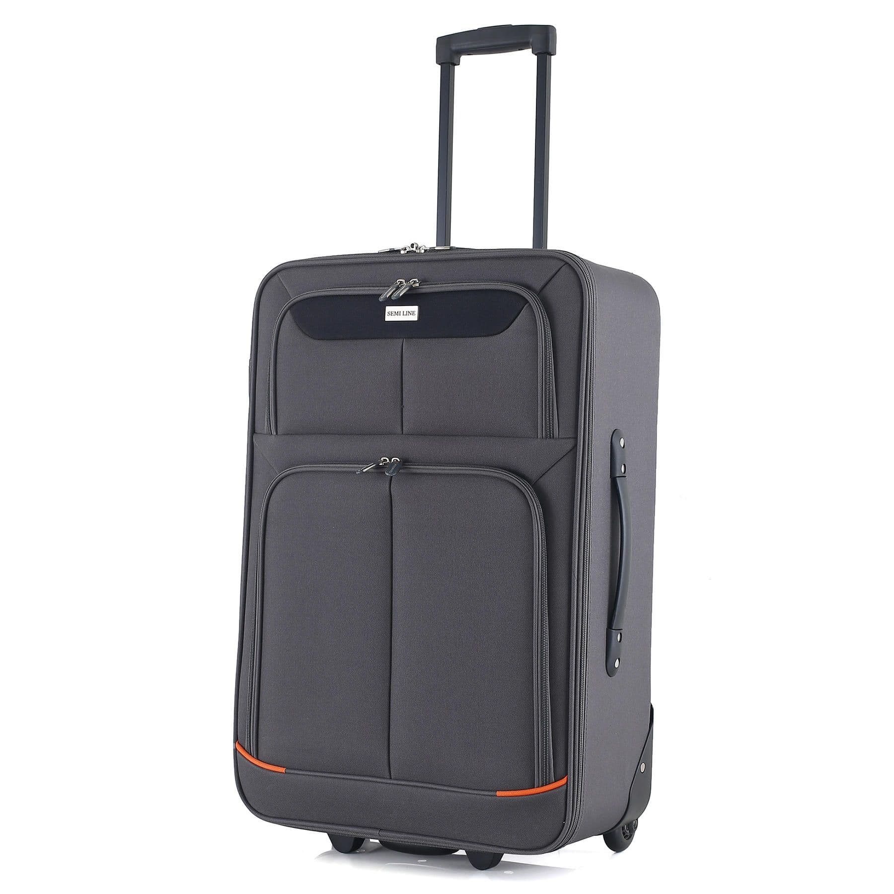 Валіза Semi Line 24" (M) Grey/Orange Lines (T5754-2)