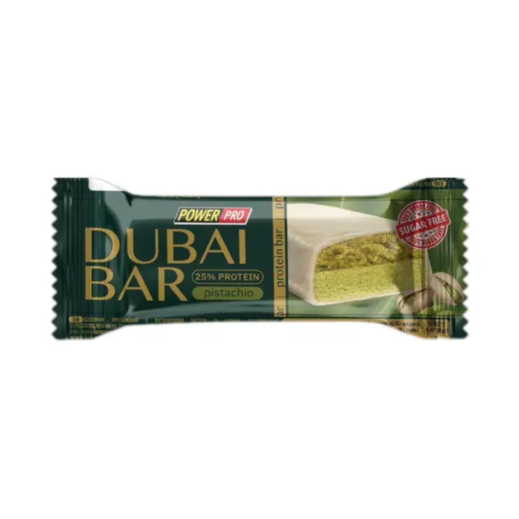 Power Pro, батончик Dubai Bar, вкус фисташка, 10×50 г, без сахара