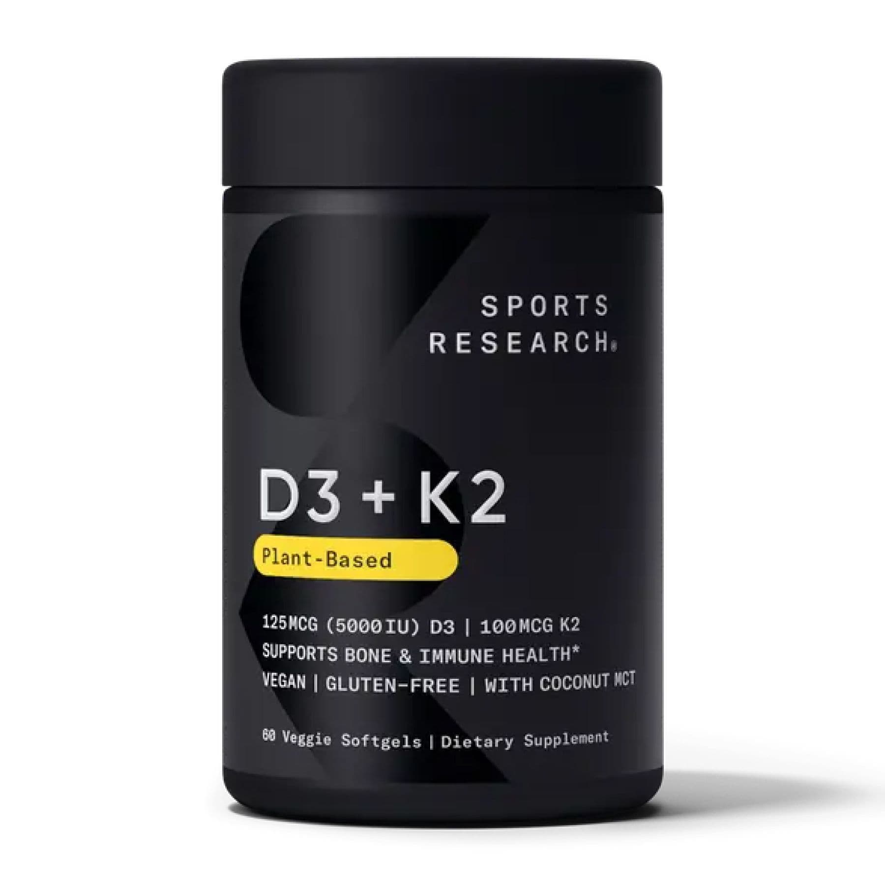 Веган D3, 5000 МЕ + Витамин K2, 100 мкг, 60 мягких капсул, Sport Research