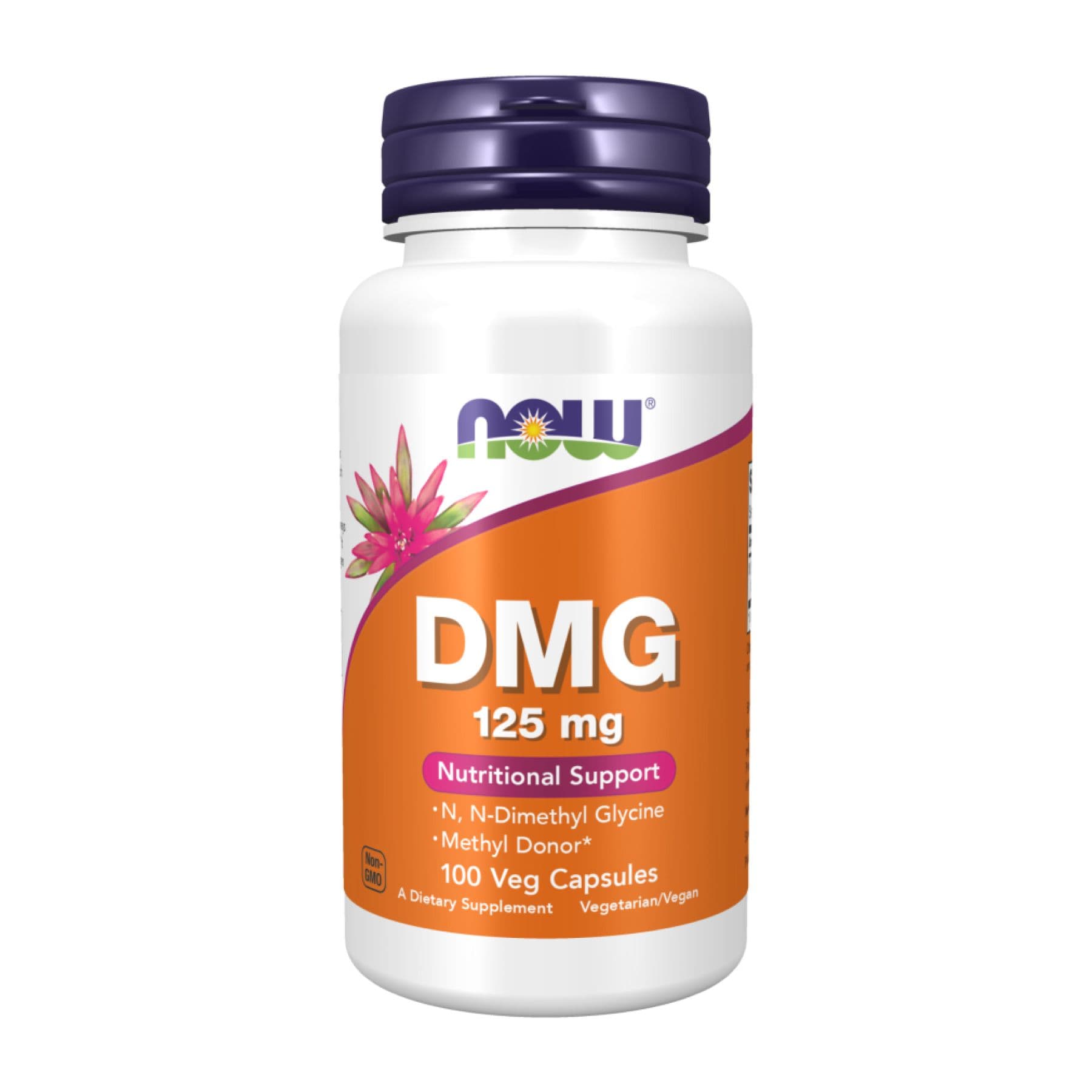DMG (диметилгліцин) 125 мг, 100 вегетаріанських капсул, Now Foods